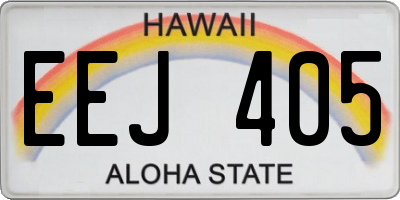 HI license plate EEJ405