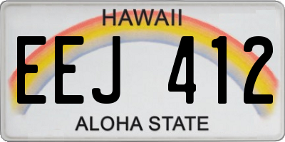 HI license plate EEJ412