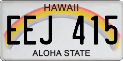 HI license plate EEJ415