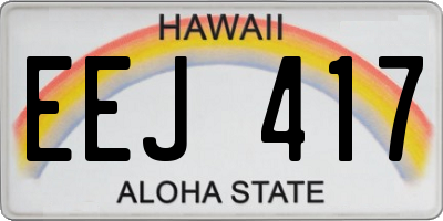 HI license plate EEJ417
