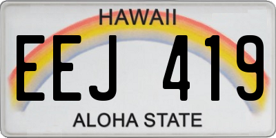 HI license plate EEJ419