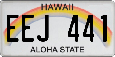 HI license plate EEJ441