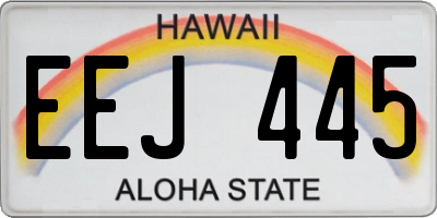 HI license plate EEJ445