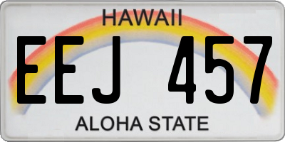 HI license plate EEJ457