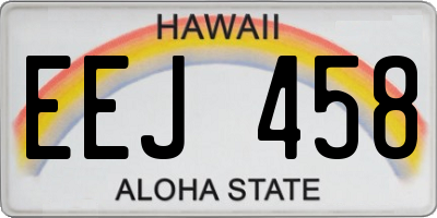HI license plate EEJ458