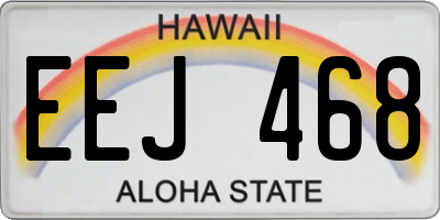 HI license plate EEJ468