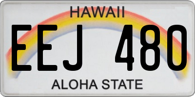 HI license plate EEJ480