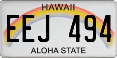 HI license plate EEJ494