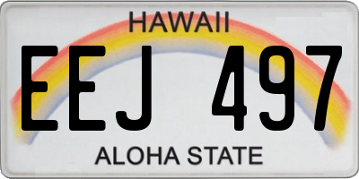 HI license plate EEJ497