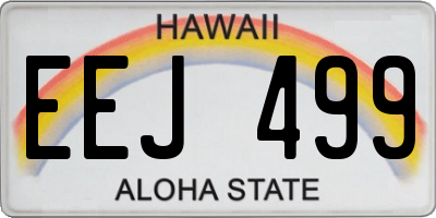 HI license plate EEJ499