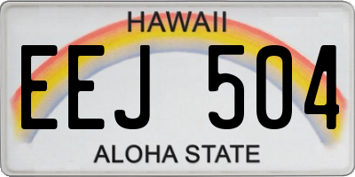 HI license plate EEJ504