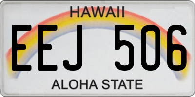 HI license plate EEJ506