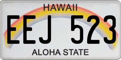 HI license plate EEJ523