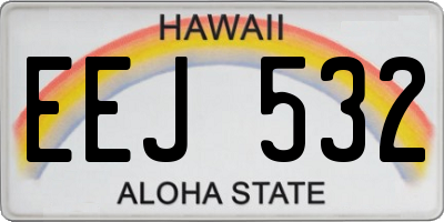 HI license plate EEJ532