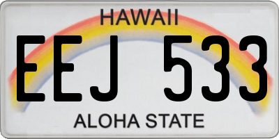 HI license plate EEJ533