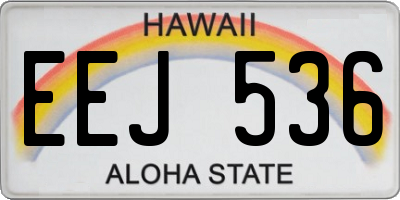HI license plate EEJ536