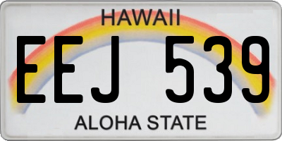 HI license plate EEJ539