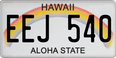 HI license plate EEJ540