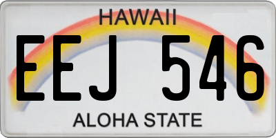 HI license plate EEJ546