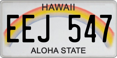 HI license plate EEJ547