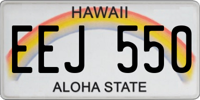 HI license plate EEJ550