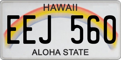 HI license plate EEJ560