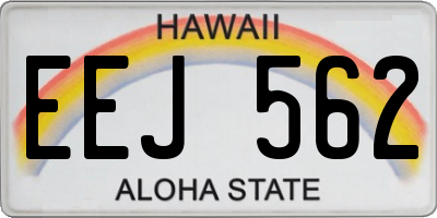 HI license plate EEJ562
