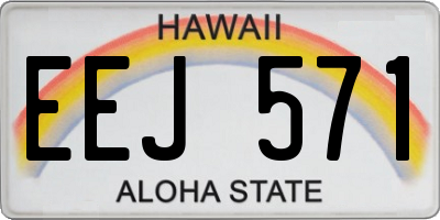 HI license plate EEJ571