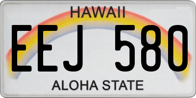 HI license plate EEJ580