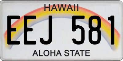 HI license plate EEJ581