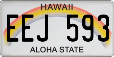 HI license plate EEJ593