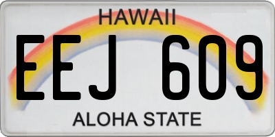 HI license plate EEJ609