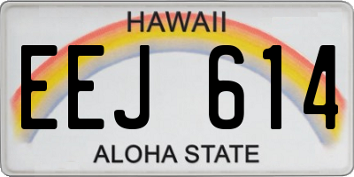 HI license plate EEJ614