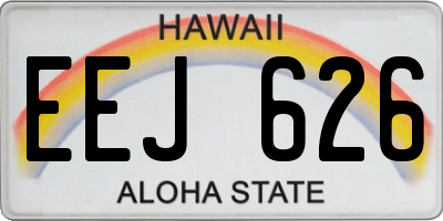 HI license plate EEJ626