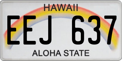 HI license plate EEJ637