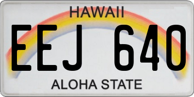 HI license plate EEJ640