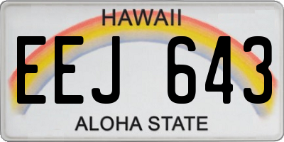 HI license plate EEJ643
