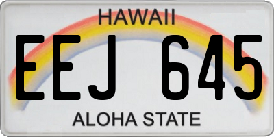 HI license plate EEJ645
