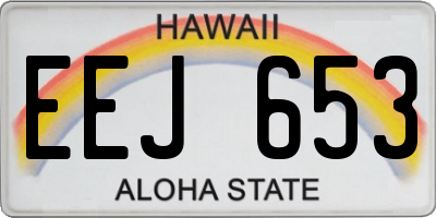 HI license plate EEJ653