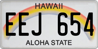 HI license plate EEJ654