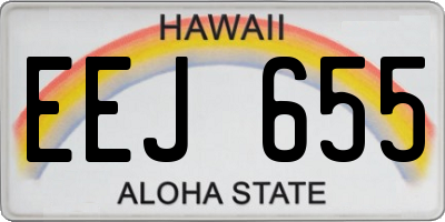 HI license plate EEJ655