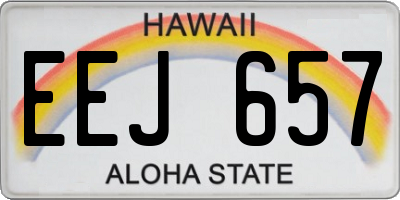 HI license plate EEJ657
