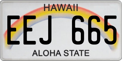 HI license plate EEJ665