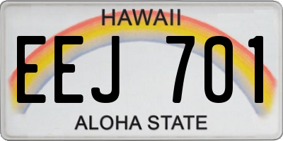 HI license plate EEJ701