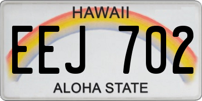 HI license plate EEJ702