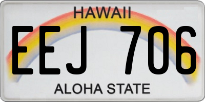 HI license plate EEJ706