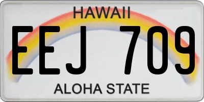 HI license plate EEJ709