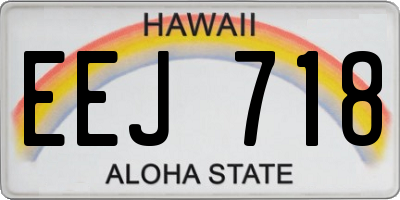 HI license plate EEJ718