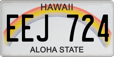 HI license plate EEJ724