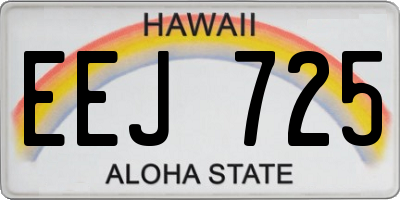 HI license plate EEJ725